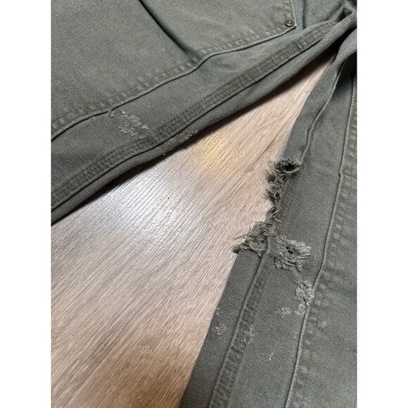 Carhartt Olive Green B136 MOS Dungaree Fit Double Knee Jeans 31 x 32 Mens Grunge - Picture 3 of 12
